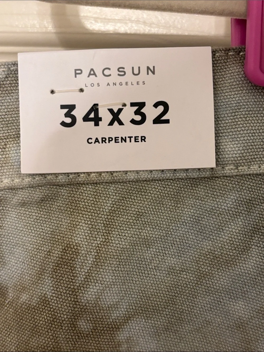 PacSun Tie-Dye Carpenter Pants in Grey and Olive - Picture 5 of 6